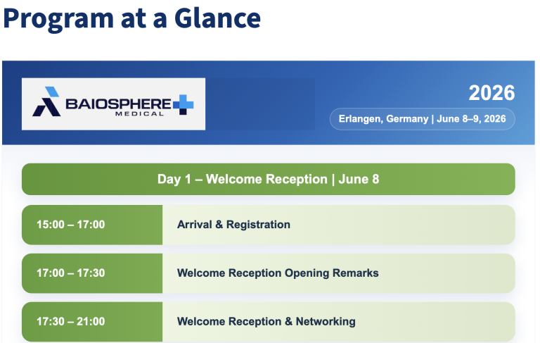 First Program Overview for BAIOSPHERE MEDICAL 2026 Is Online